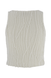 Kathia Pearl Hand Beaded Top - White
